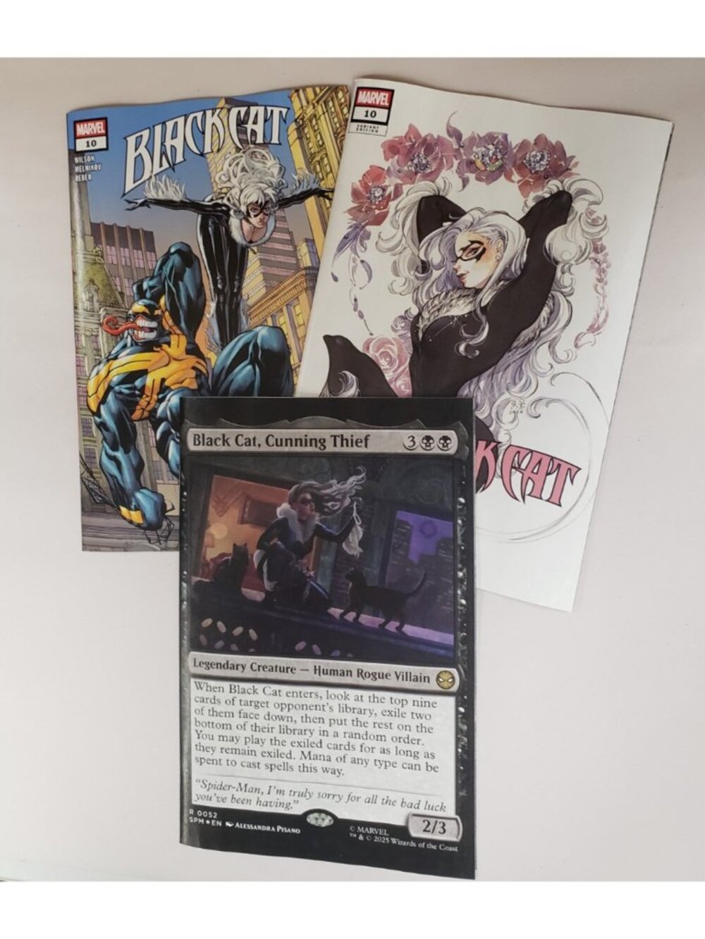 Black Cat #10 Monoko MTG Variant x3 Set Marvel Magic the Gathering - Picture 6 of 6